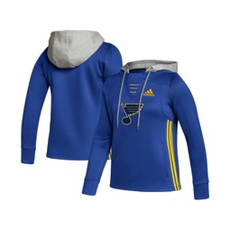Womens Blue St. Louis Blues Skate Lace Team Pullover Hoodie