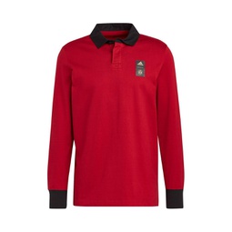 Mens 2023 Player Red Atlanta United FC Travel Long Sleeve Polo Shirt