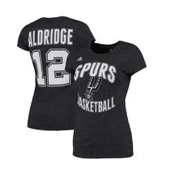 Womens LaMarcus Aldridge Black San Antonio Spurs Name & Number T-shirt