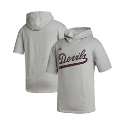 Mens Heather Gray Arizona State Sun Devils Modern Classics Baseball Icon Tri-Blend Short Sleeve Pullover Hoodie