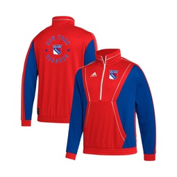 Mens Red New York Rangers Team Classics Half-Zip Jacket
