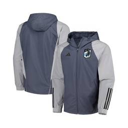 Mens Charcoal Minnesota United FC All-Weather Raglan Hoodie Full-Zip Jacket