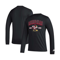 Mens Black Louisville Cardinals Mighty Mascot Pregame Long Sleeve T-shirt