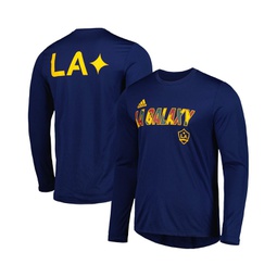 Mens Navy LA Galaxy Jersey Hook AEROREADY Long Sleeve T-shirt