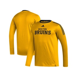 Mens Gold Boston Bruins AEROREADY Long Sleeve T-shirt