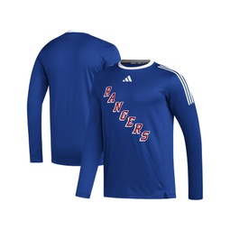Mens Blue New York Rangers AEROREADY Long Sleeve T-shirt