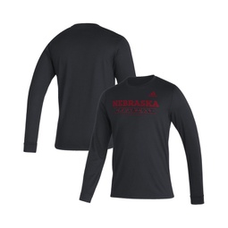 Mens Black Nebraska Huskers Sideline Creator Practice AEROREADY Long Sleeve T-shirt