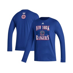 Mens Royal New York Rangers Reverse Retro 2.0 Fresh Playmaker Long Sleeve T-shirt
