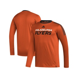 Mens Orange Philadelphia Flyers AEROREADY Long Sleeve T-shirt