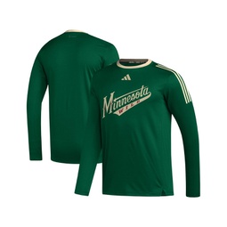 Mens Green Minnesota Wild AEROREADY Long Sleeve T-shirt