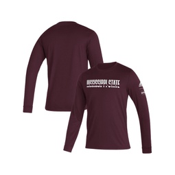 Mens Maroon Mississippi State Bulldogs Sideline Locker Strikethrough Creator AEROREADY Long Sleeve T-shirt