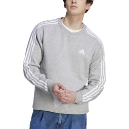 Mens Essentials Fleece 3-Stripes Sweatshirt