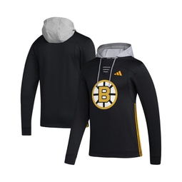 Mens Black Boston Bruins Refresh Skate Lace AEROREADY Pullover Hoodie