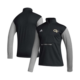 Mens Black Georgia Tech Yellow Jackets Sideline AEROREADY Half-Zip Sweatshirt