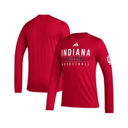 Mens Crimson Indiana Hoosiers Practice Basketball Pregame AEROREADY Long Sleeve T-shirt
