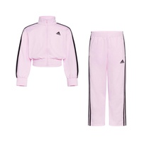 Little Girls Zip Front Fashion Tricot Jacket and Pants 2 Piece Set