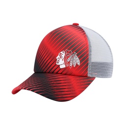 Womens Red White Chicago Blackhawks Graphic Foam Trucker Snapback Hat