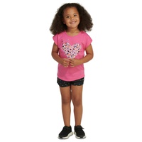 Toddler & Little Girls Heart T-Shirt & Printed Shorts 2 Piece Set