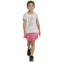 Toddler & Little Girls 2-Pc. Heather Graphic T-Shirt and Skort Set