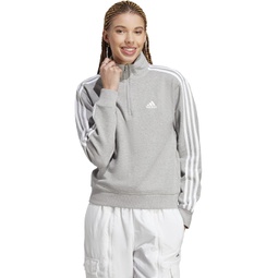 Womens adidas Essentials 3-Stripes French Terry 1/4 Zip