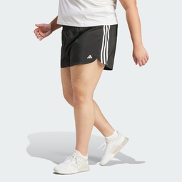 Pacer Training 3-Stripes Woven High-Rise Shorts (Plus Size)