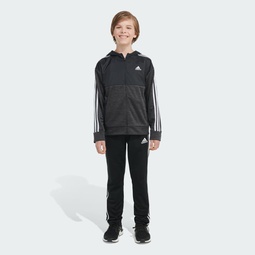 Melange Mix Fleece Hooded Jacket