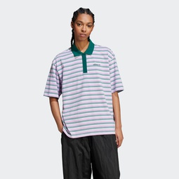 80s Oversized Stripe Polo Shirt
