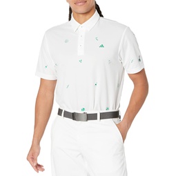 Mens adidas Golf Aeroready Play Green Monogram Polo