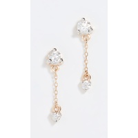 14k Gold Diamond Amigos Chain Post Earrings