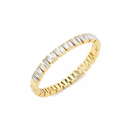 Revery 18K-Gold-Plated & Cubic Zirconia Hinged Bangle