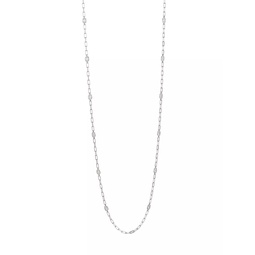 Elevate Oval Cubic Zirconia Paper Clip Station Necklace