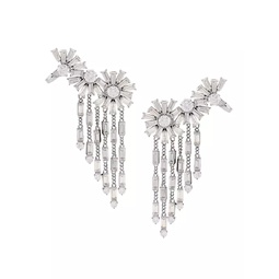Revelry Sterling Silver & Cubic Zirconia Fringe Ear Climbers
