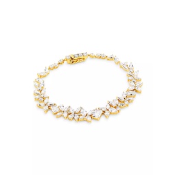 Versailles 18K-Gold-Plated & Cubic Zirconia Floral Bracelet