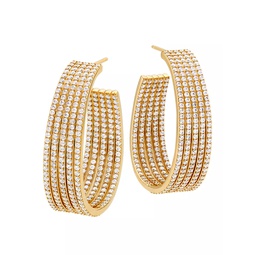 Feliz 18K Gold-Plated & CUbic Zirconia C-Hoop Earrings