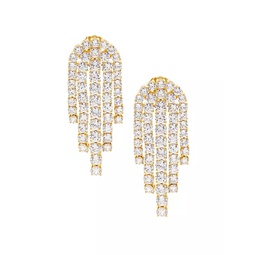 Bubbly 18K-Gold-Plated & Cubic Zirconia Tennis Chandelier Earrings