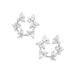 Taylor Vine Rhodium-Plated & Cubic Zirconia Open Hoop Earrings