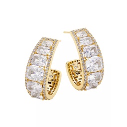 Mesmerize 18K Gold-Plate & Cubic Zirconia Hoop Earrings