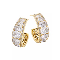 Mesmerize 18K Gold-Plate & Cubic Zirconia Hoop Earrings