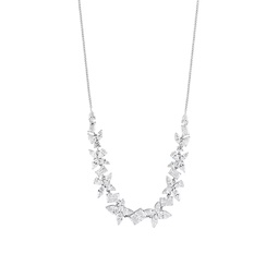 Versailles Sterling Silver & Cubic Zirconia Cluster Bib Necklace