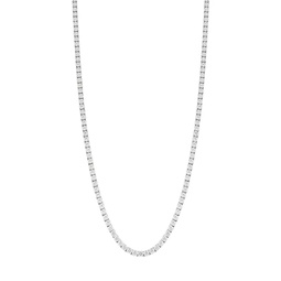 Bubbly Sterling Silver & Cubic Zirconia Long Tennis Necklace