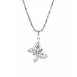 Taylor Sterling Silver & Cubic Zirconia Butterfly Pendant Necklace