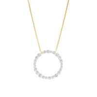 Bubbly 18K-Gold-Plated & Cubic Zirconia Circle Pendant Necklace