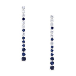 White Rhodiumplated, Faux Sapphire & Cubic Zirconia Chandelier Earrings