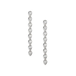 Coco Rhodium Plated & Cubic Zirconia Linear Earrings