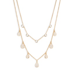 Coco 18K Goldplated & Cubic Zirconia Layered Convertible Necklace