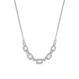 Rhodium Plated, Cubic Zirconia & Doublet Necklace