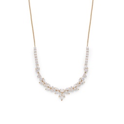 18K Goldplated Cubic Zirconia Floral Necklace