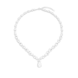 Cubic Zirconia and Sterling Silver Pendant Necklace