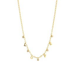18K Goldplated & Cubic Zirconia Love Necklace