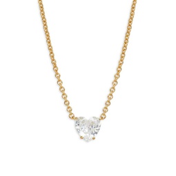 18K Yellow Goldplated & Cubic Zirconia Heart Shaped Necklace